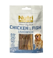 Nutri Canin Tahılsız 80 Gr Tavuk Balık Etli Sandvic Köpek Ödülü 6 Adet