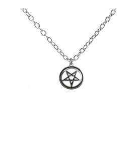 Pentagram Figürlü Kolye – 60 cm Zincirli, Gotik & Mistik Unisex Takı (Gümüş)