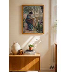 Claude Monet Serada Kadın, Ahşap Çerçeveli Duvar Tablosu - Sanatsever Hediyesi