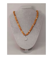 Kristal Kuvars Taşlı Rudraksha Tohum Kolye Dolama Bileklik 8mm (49716)