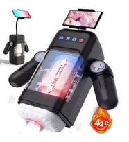 Amovibe Telefon Tutuculu Isıtmalı İleri Geri Hareketli ve Titreşimli Otomatik Suni Vajina Mastürbatör