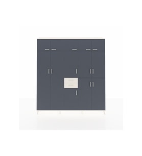 Arges Dolap 10 Raflı 2 Çekmeceli 3 Askılı 220x30x243 Aytaşı-Antrasit/Aytaşı