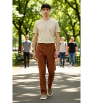 Erkek Moda Baggy Fit Boru Paça Pantolon Düz Desen Günlük Kombinler Kullanım