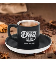 BK Gift Kişiye Özel Dad Tasarımlı Siyah Renk Türk Kahvesi Fincanı-15, Arkadaşa Hediye, Sevgiliye Hediye, Yıl Dönümü Hediyesi