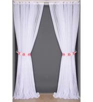 SELVİ DESEN BEYAZ RENK TEK KANAT Hazır dikilmiş Pileli Fon Perde 300*260 cm