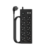 Çoklu Priz 10 lu + 3 USB + 1 Type-C 3680W 16A Anahtarlı Akım Korumalı Uzatma Prizi (2 Metre Kablo) FTR14