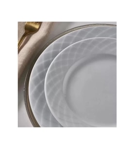 Gönül Porselen Alfa Düz Beyaz Tabak 25 cm 6'lı