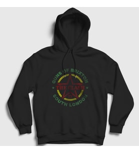 Presmono Unisex Siyah Brixton The Clash Kapüşonlu Sweatshirt 377050tt