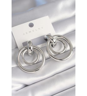 Pirinç Gümüş Renk Halka Model Kadın Küpe (Karışık)