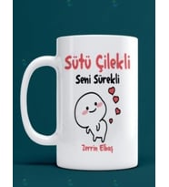 SÜTÜ ÇİLEKLİ KİŞİYE ÖZEL KUPA BARDAK -