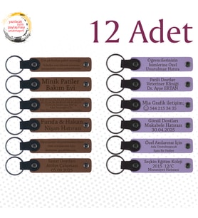 A Kahve & Mor Menekşe, Bebek Partisi Misafirlerine Sürpriz, 12’li Set, İsim Ve Mesaj Yazılı Hatıra