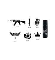 Silah ve Kanat Spray Tattoo Geçici Sprey Dövme Seti