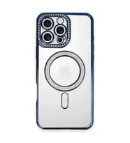Apple iPhone 16 Pro Max Kılıf Joke Simli Magneticsafe Kılıf - Lacivert