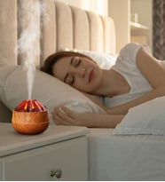2 Adet Hava Nemlendirici,Aroma Difüzörü Şömine Görünümlü Alev Buhar Makinesi Kahverengi