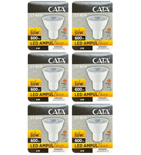 (6 Adet) Cata 8W (50W) 3000K (Sarı Işık) GU10 Duylu Led Spot Ampul