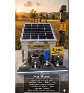 Goldenbee Combo Kit Elektrikli Çit Sistemi Domuz ve Ayı Kovucu 5 Yıl Garanti 500MT ( SET-300 )