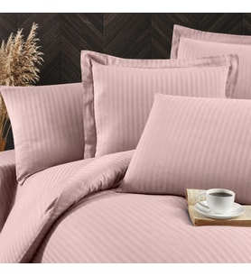Çift Kişilik 4 Parça Pamuklu Saten, Yumuşak ve Serin Nevresim 200x220, Çarşaf 240x260, 2 Yastık Kılıfı 50x70 cm Pembe