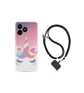Casper Via F30 Kılıf Desenli İpli Boyun Askılı Silikon Sweety Unicorn 1737