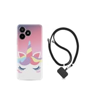 Casper Via F30 Kılıf Desenli İpli Boyun Askılı Silikon Sweety Unicorn 1737