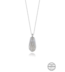 Swarovski Crystal Kadın Metal Drop Gümüş Kolye