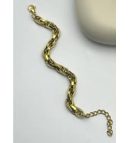 Çelik Gold Tasarım Bileklik - 25-blk128