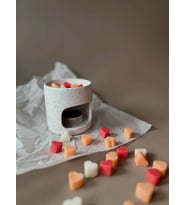Aromaterapi İçin Kalp Şeklinde Mini Soya Mumları 80 Gr. - Renkli ve Doğal Kokulu - Buhurdanlık İçin (Çok Renkli-Naturel)