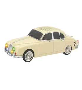 Klasik Araba Jaguar Mark II 1967 Model 10W Bluetooth Hoparlör Fm Radyo USB Tf Aux Destekli Speaker (Krem)