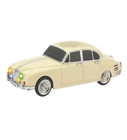 Klasik Araba Jaguar Mark II 1967 Model 10W Bluetooth Hoparlör Fm Radyo USB Tf Aux Destekli Speaker (Krem)