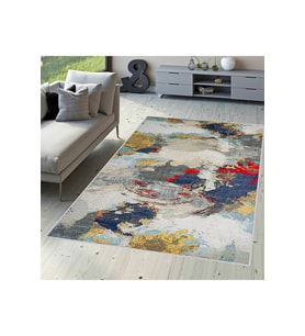 Rovigo Home Dijital Baskı Yıkanabilir Kaymaz Taban Salon Halısı  RVG1711 (Mavi)