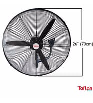 Taflan FLW-650-B 26" Sanayi Tipi Duvar Vantilatörü (Siyah)
