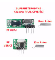 433Mhz RF Alıcı Verici RX470C + WL102 + Antenler 20 - 200 Metre