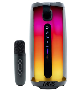 MN6 Pluse 5 Mikrofonlu Bluetooth Hoparlör/dekoratif Aydınlatma/mikrofonlu Hoparlör-360° Işıklandırma-led Işıklı Gece Lambası (Siyah)