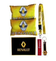 Renault uyumlu Dijital Baskılı Araç Boyun Yastık  Renault Araç Oto Aksesuar (Sarı)