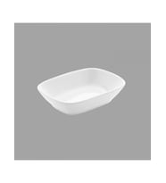 Güral Porselen Kare Beyaz Kayık 6 Adet 14 cm