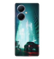 Vivo V29 Lite Kılıf Silikon Desen Özel Seri Night Cars 1619