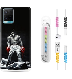 Vivo Y11S Y21S Y20 Y20S Y70 Kılıf Kablo Koruma Spiral Silikon Moon Baloon 1369