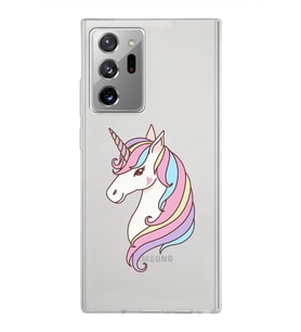 Samsung Galaxy Note 20 Ultra Kapak Unicorn Tasarımlı Şeffaf Silikon Kılıf