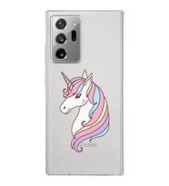 Samsung Galaxy Note 20 Ultra Kapak Unicorn Tasarımlı Şeffaf Silikon Kılıf