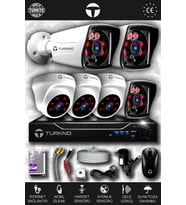 TURKNO 6 Kameralı Karia 3 İç Kamera Set HDD'siz Full HD Gece Görüşlü Güvenlik Kamerası Sistemi