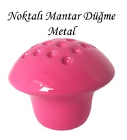Pembe Noktalı Mantar Düğme Kulp Çocuk Bebek Mobilya Çekmece Dolap Kapak Kulbu Metal Kulp Aksesuarları Vidalı