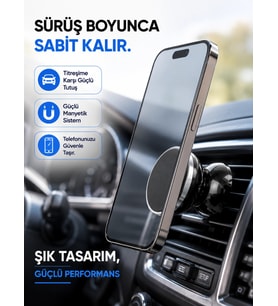 Mıknatıslı Araç İçi Telefon Tutucu Havalandırma Izgarasına Takımına Uygun