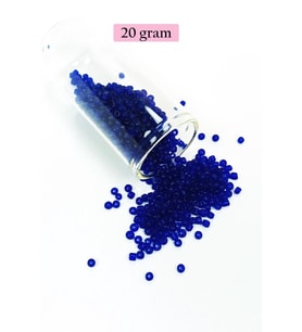 Dökme Cam Kum Boncuk (11/0) 2 mm - 20 Gram - Kral Mavi - BNC001