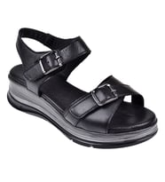 Floor Hakiki Deri Comfort Kadın Sandalet MAK-1906 SİYAH