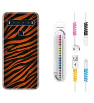 TCL 10L 10 Plus 10SE 20E 20SE 30SE L7 Kılıf Kablo Koruma Spiral Silikon Leopar Yeni 1676