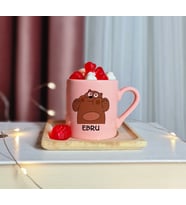Wee Bears Tasarımlı Kişiye Özel Pembe Türk Kahvesi Fincanı