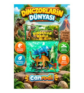 0710 Dinozorların Dünyası Poşetli Hayvan Oyun Seti Orta Boy