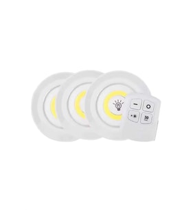 Led Lamba 3'lü Uzaktan Kumandalı Yapışkanlı