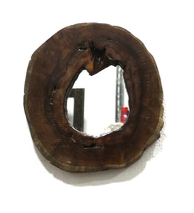 Otantik Çarşı Doğal Ahşap Teak Ağacı Ayna 32x32x3 cm.