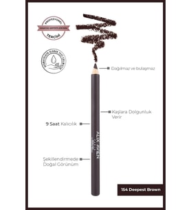 Uzun Süre Kalıcı, Belirginleştirici Şekillendirici Kahve Kaş Kalemi - Brow Liner 154 Deepest Brown