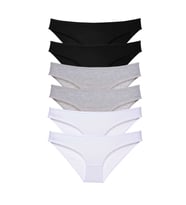 6 adet Süper Eko Set Likralı Kadın Slip Külot Siyah Gri Beyaz